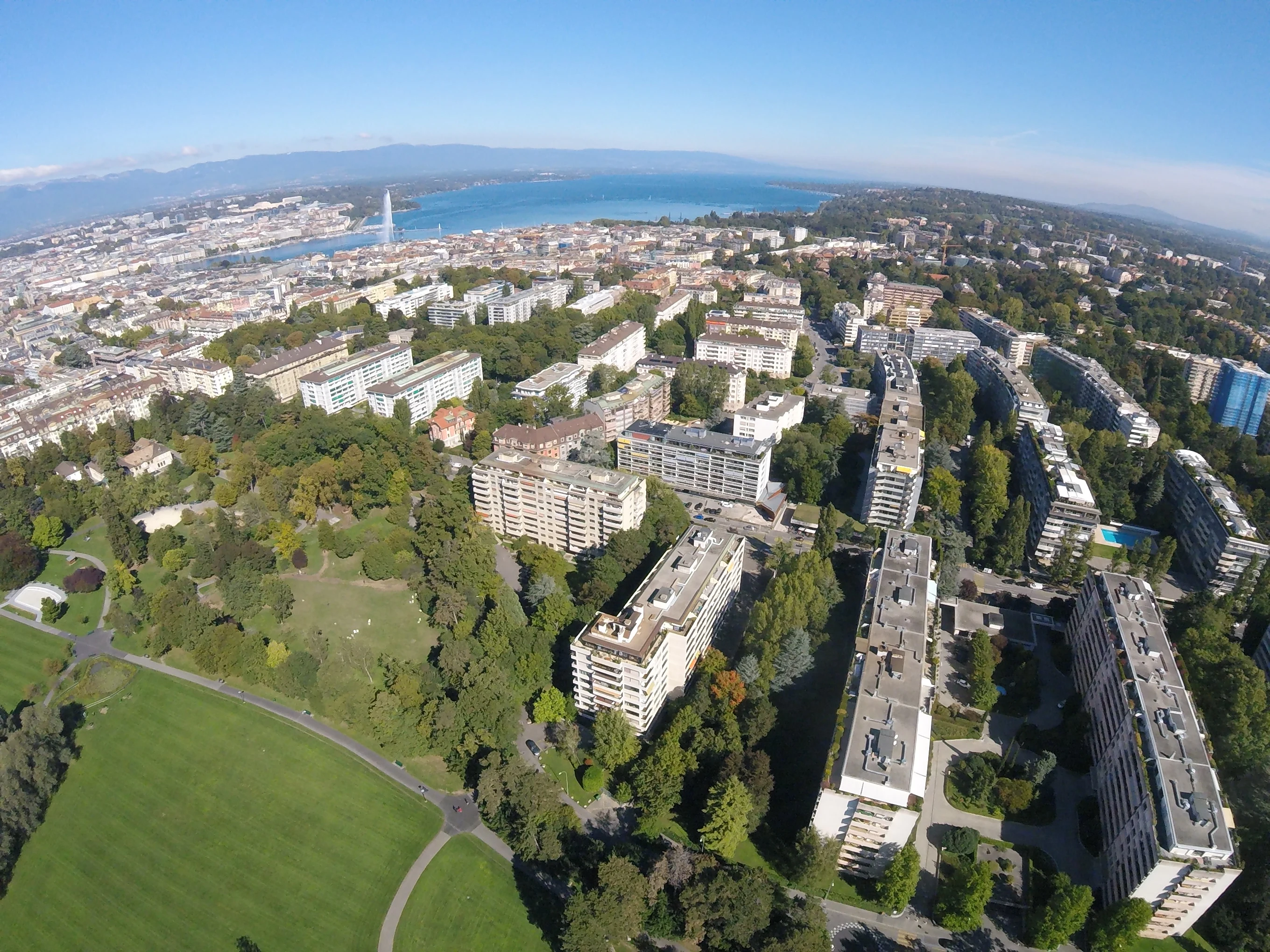 Vue du quartier Champel – Zone d'intervention plombier